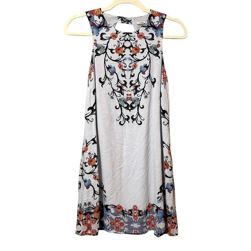 Urban Outfitters Ecote Blue Sleeveless Floral Shift Mini Dress Womens S Keyhole